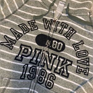 Victoria's Secret PINK Striped Green Hoodie